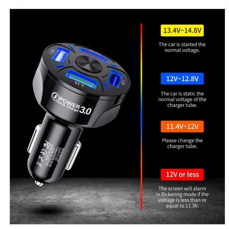 Fast Car Charger One For Four Car Mobile Phone