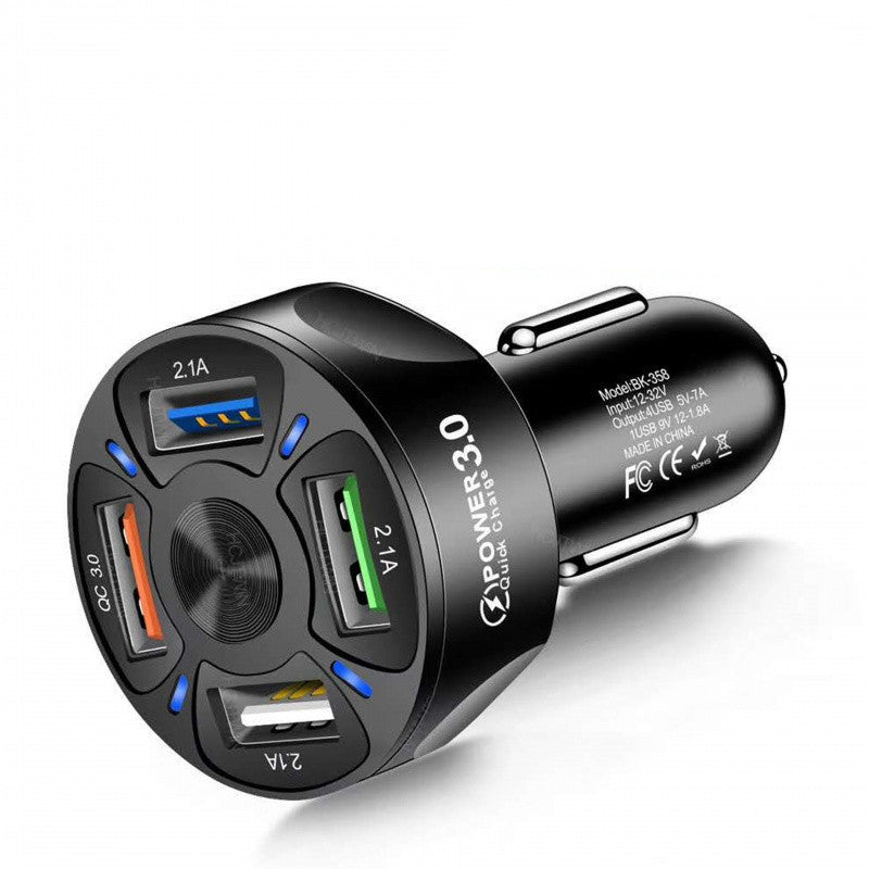 Fast Car Charger One For Four Car Mobile Phone