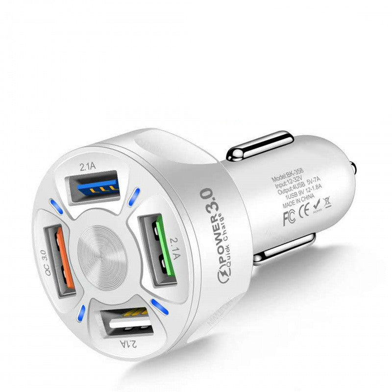 Fast Car Charger One For Four Car Mobile Phone