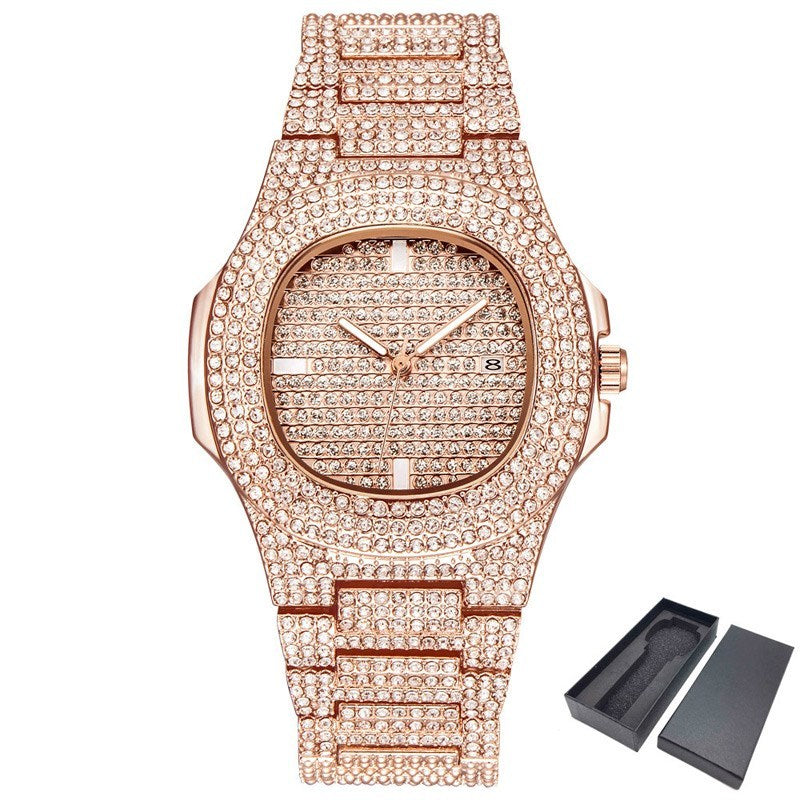 Diamond Luxury Watch Men Gold