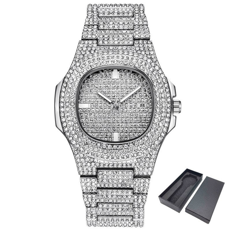 Diamond Luxury Watch Men Gold