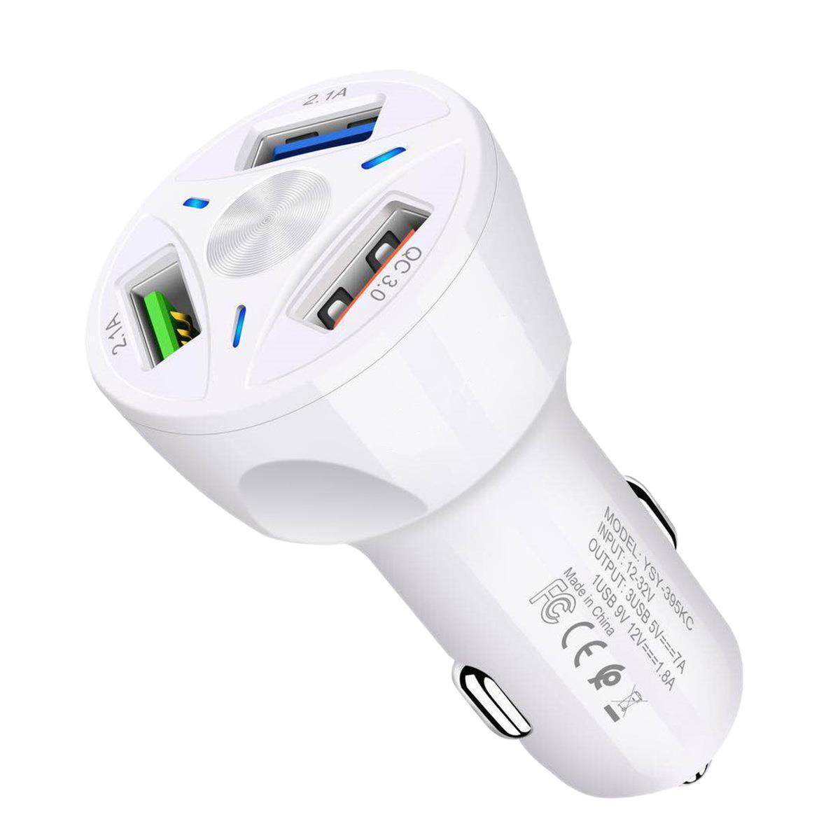 Fast Car Charger One For Four Car Mobile Phone